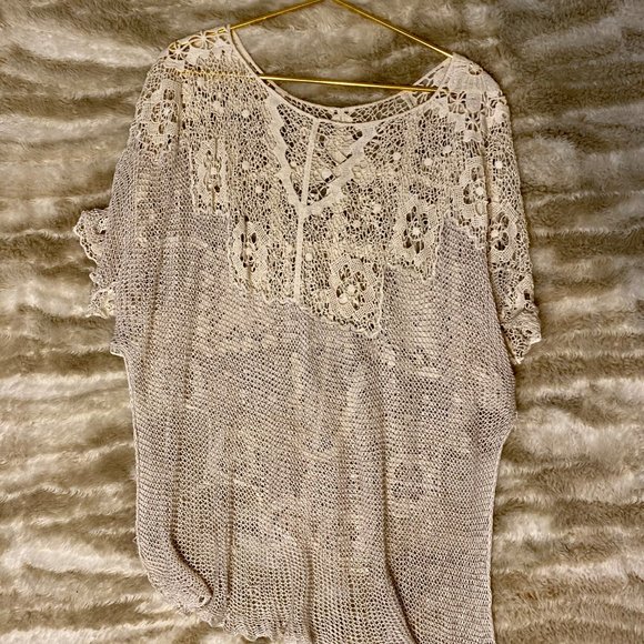 Free People Cream Crochet Tunic - Picture 2 of 2
